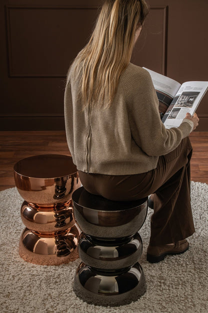 Side Table Chrome Iron Black