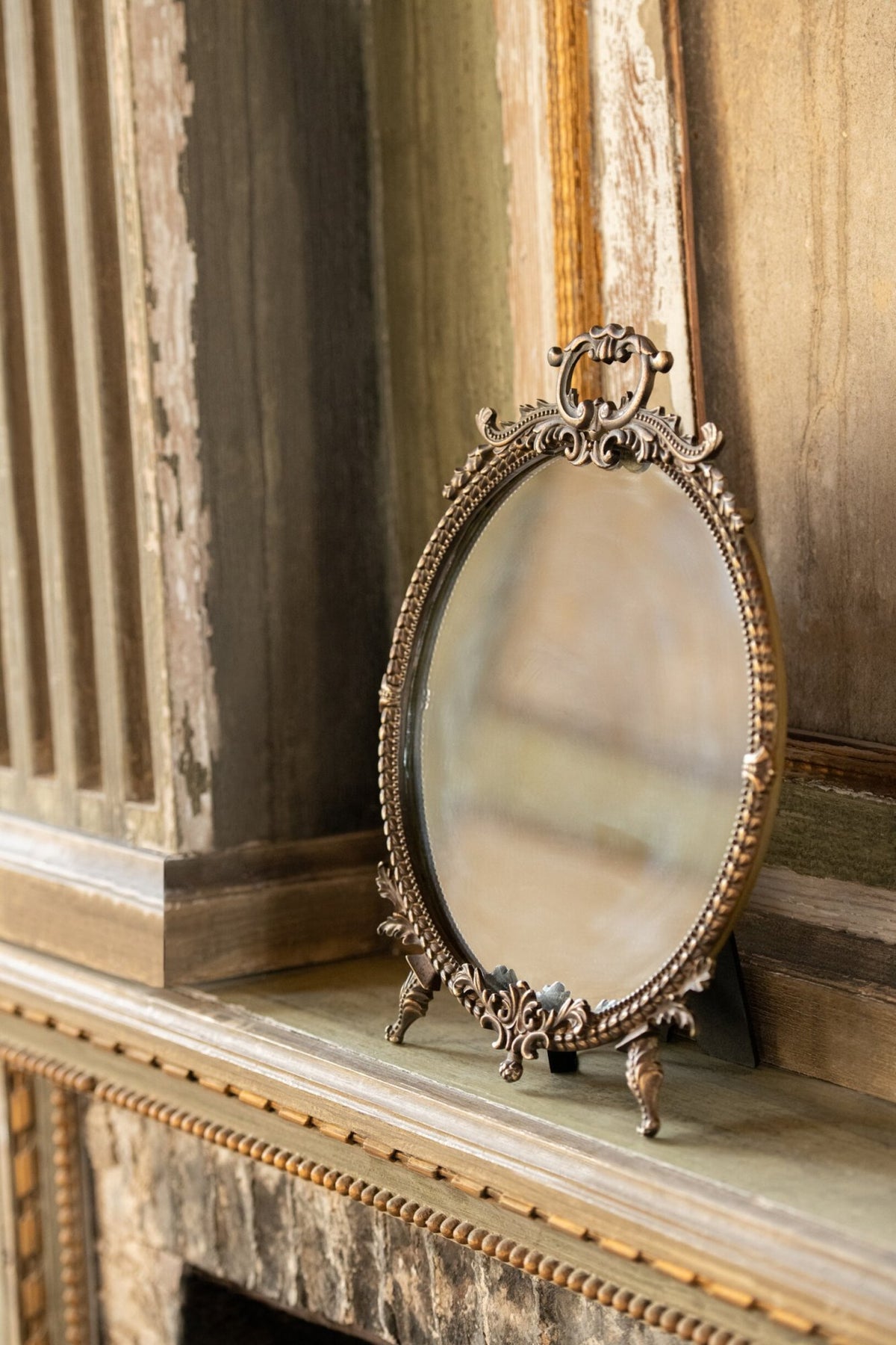 Wall Mirror Tod Pewter Brass