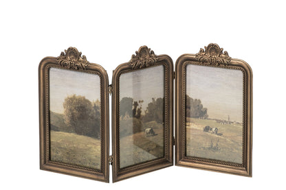Painting Triptych Pewter Multi