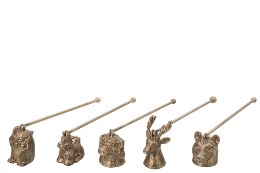Candle Snuffer Animals Pewter Gold Assortment Of 5
