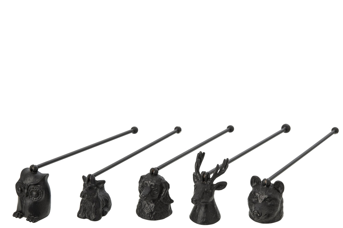 Candle Snuffer Animals Pewter Black Assortment Of 5