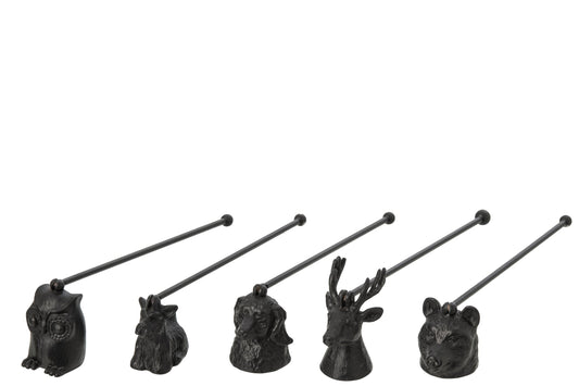 Candle Snuffer Animals Pewter Black Assortment Of 5