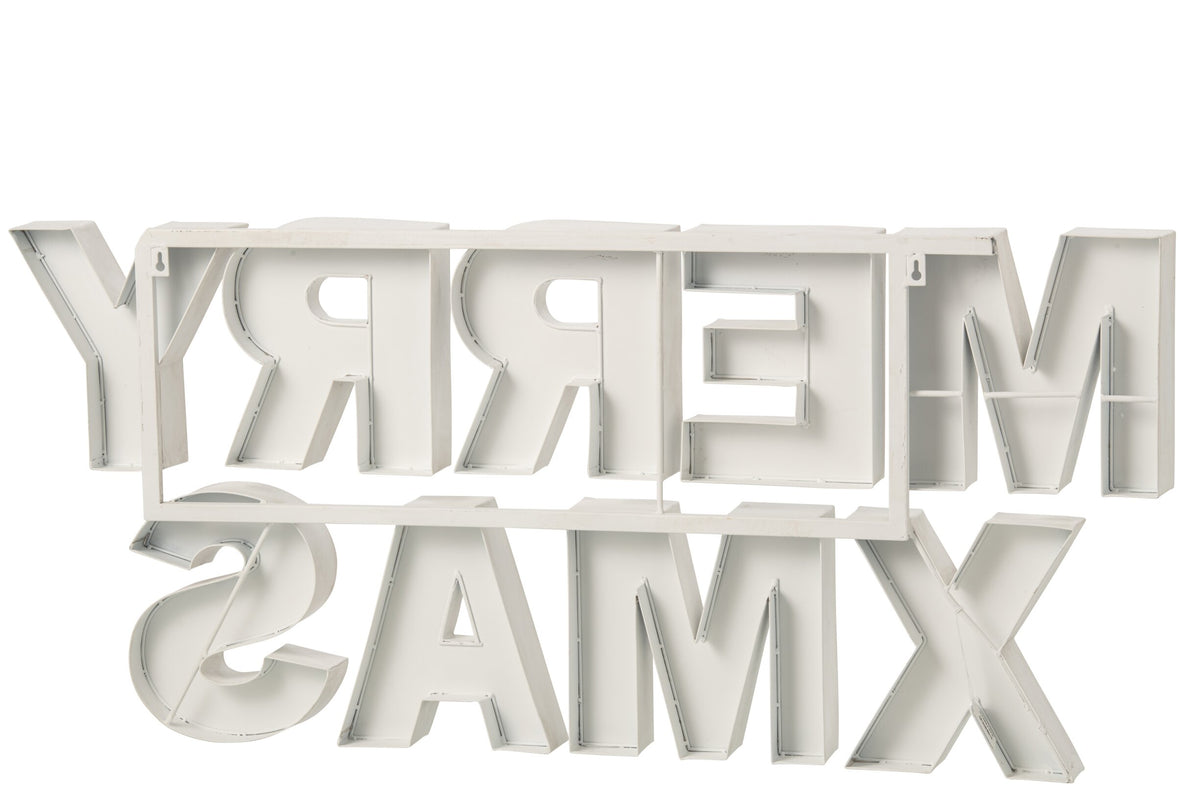 Xmas Sign Iron White