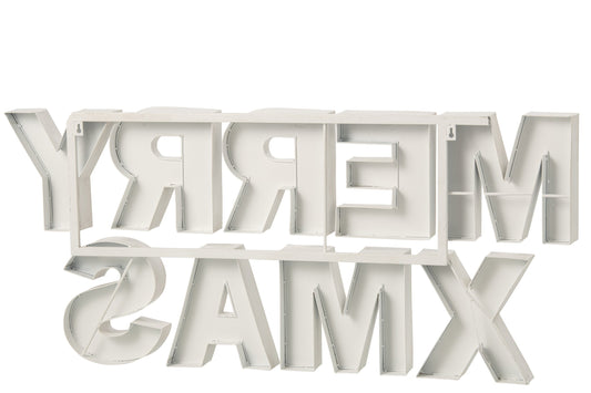Xmas Sign Iron White