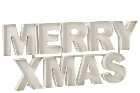 Xmas Sign Iron White