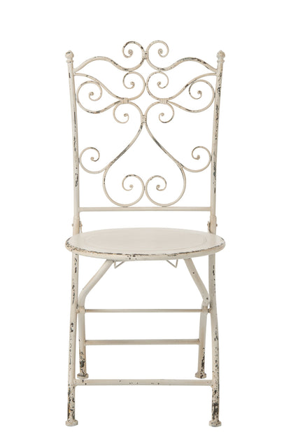 Garden Chair Metal Off-White