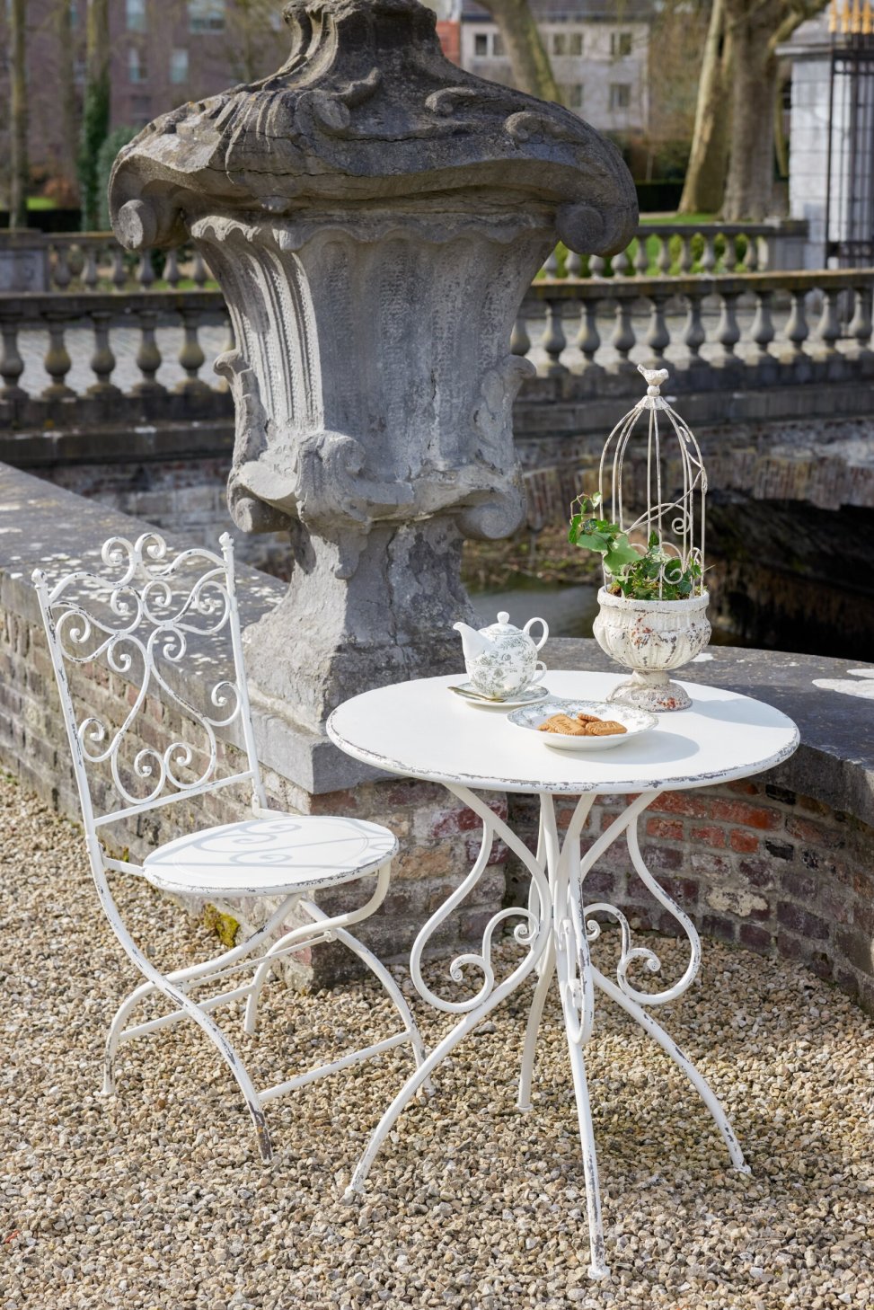 Garden Chair Metal Off-White