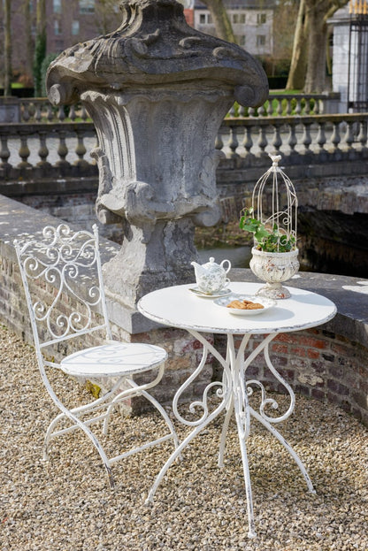 Garden Chair Metal Off-White