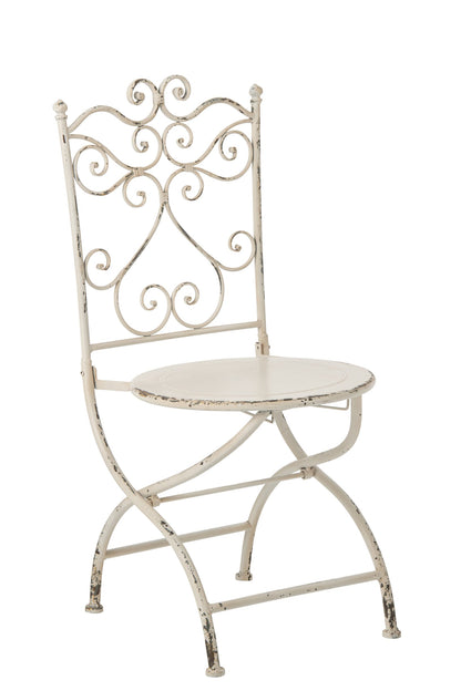 Garden Chair Metal Off-White