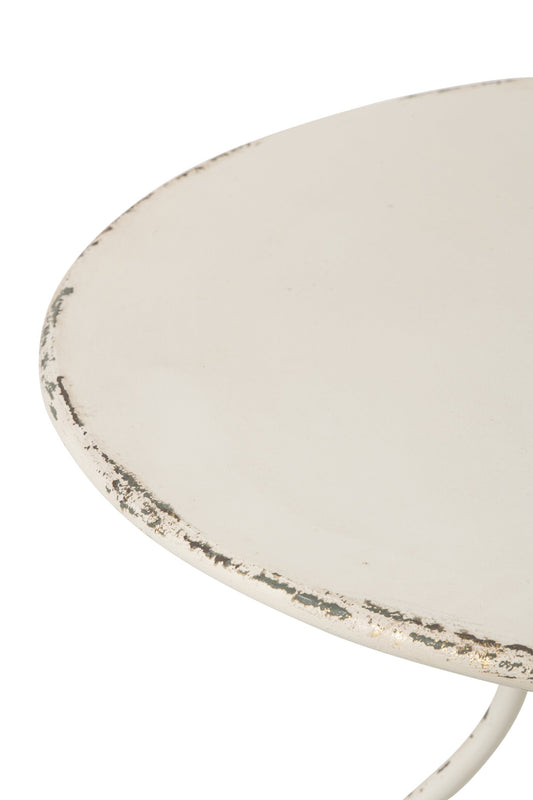 Garden Table Metal Off-White