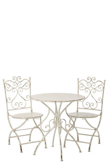 Garden Table Metal Off-White