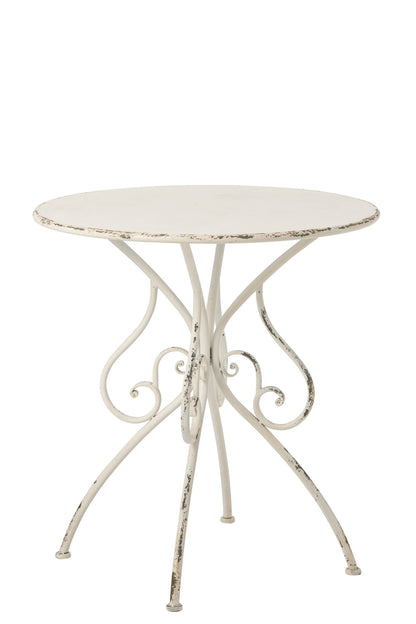 Garden Table Metal Off-White