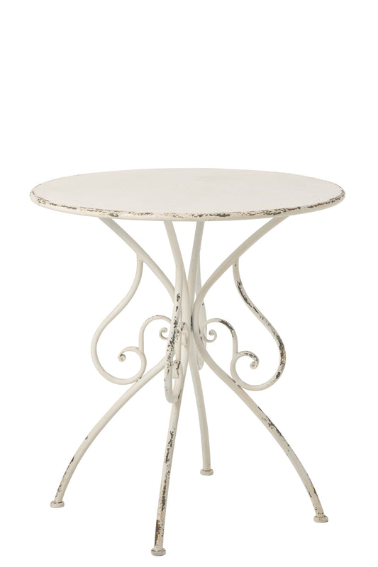 Garden Table Metal Off-White