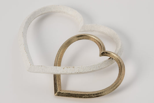 Heart Metal Gold/White