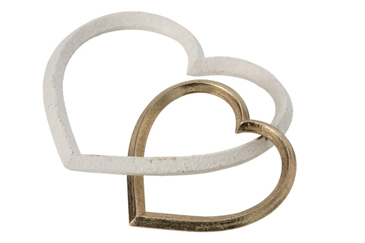 Heart Metal Gold/White
