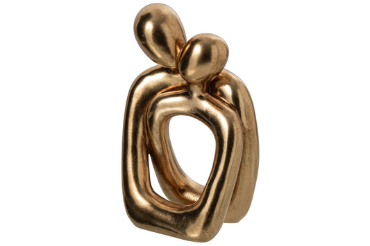 People Hug Polyresin Gold