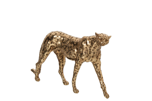 Cheetah Polyresin Gold