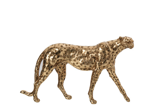 Cheetah Polyresin Gold