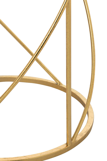 Juego De 2 Mesa Auxiliar Metal Oro