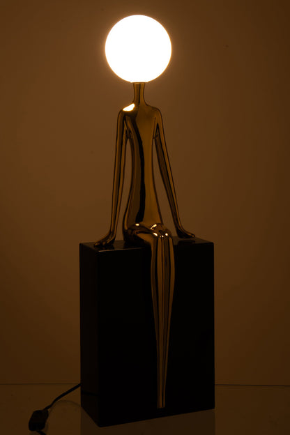 Table lamp seated silhouette metal gold/black