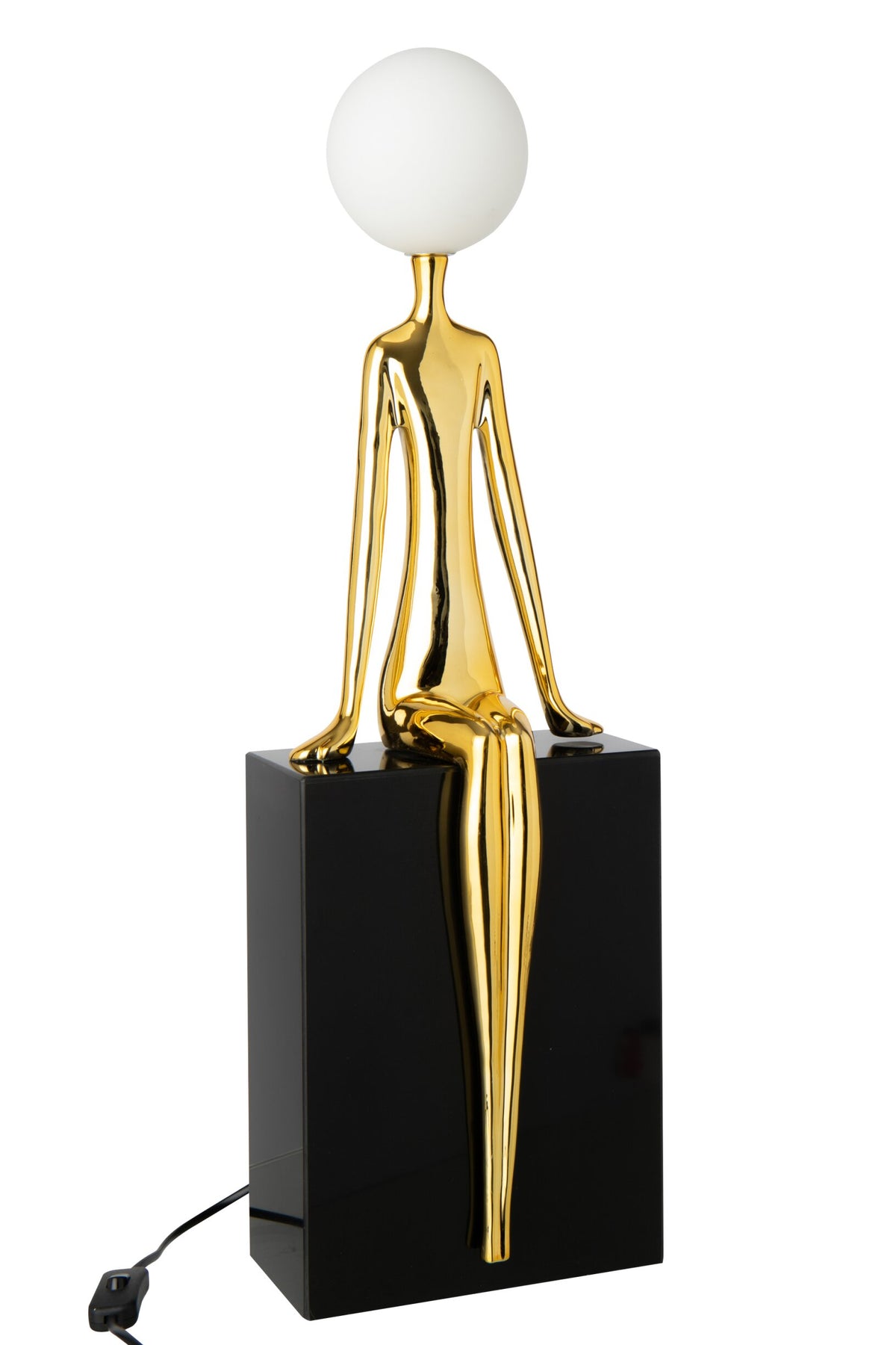 Table lamp seated silhouette metal gold/black