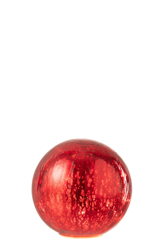 Ball LED Glass Red Small