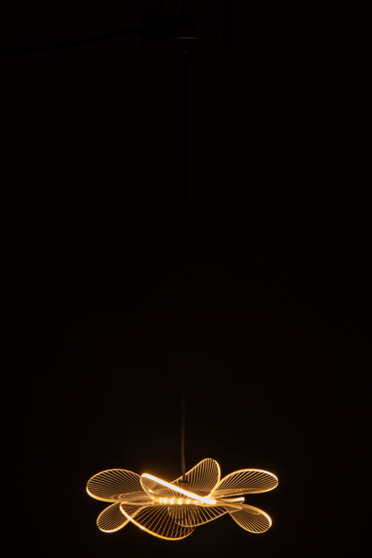 Ceiling lamp flower acrylic gold small