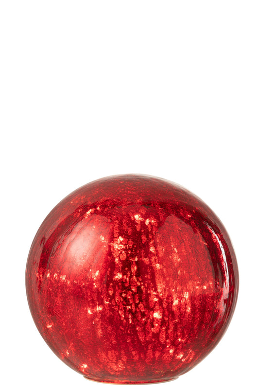 Ball LED Glass Red Large