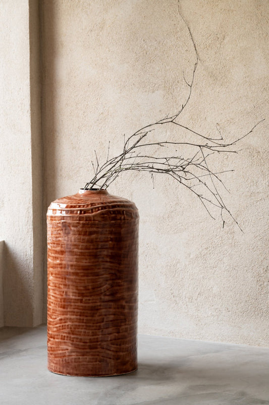Vase Iron Brown