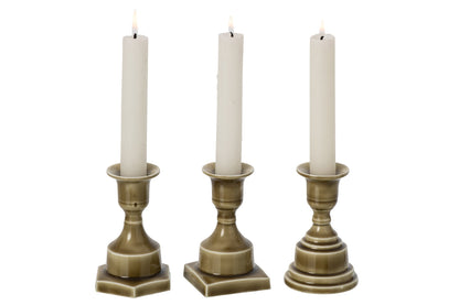 Kaarshouder Aluminium Olijfgroen Assortiment Van 3