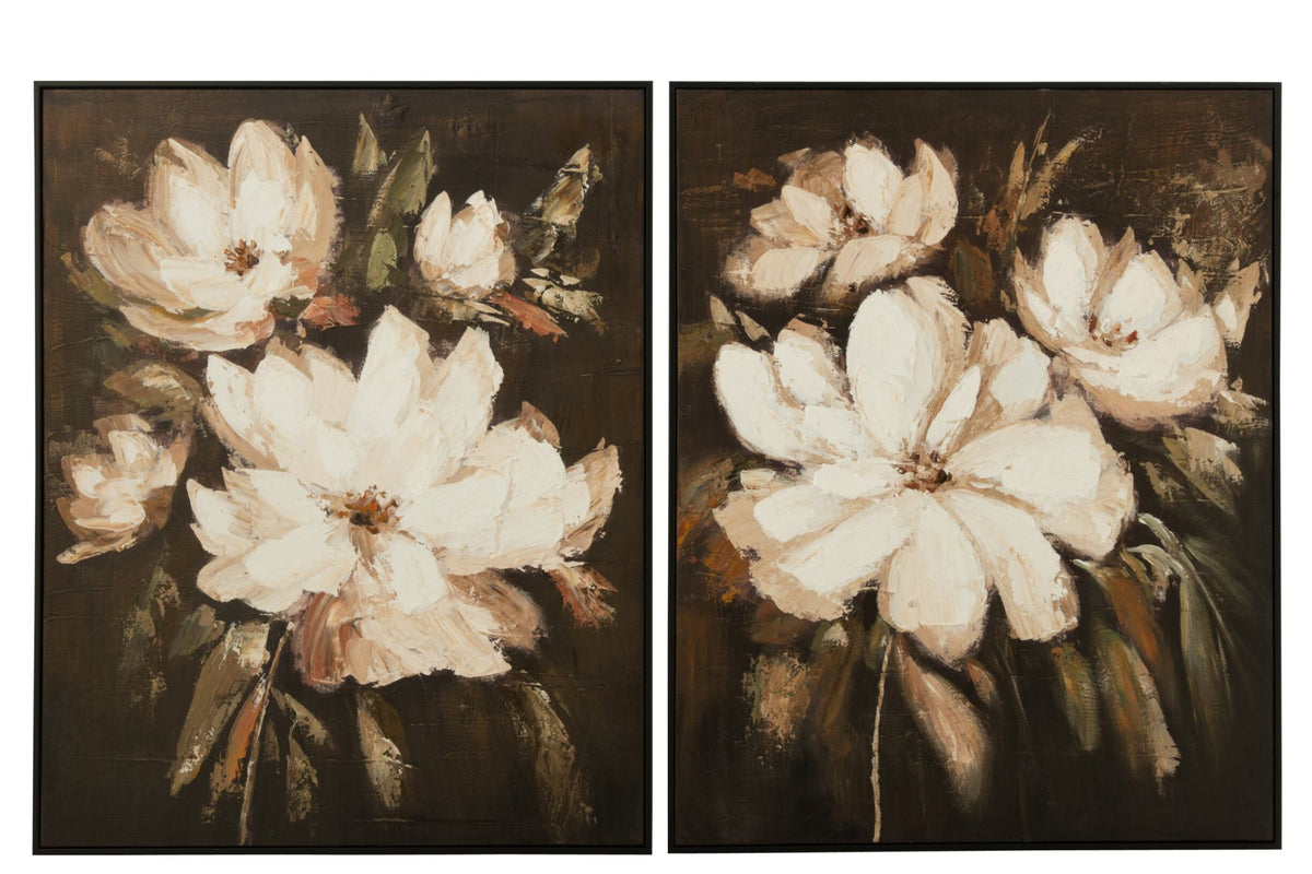 Painting Flower Pinewood Multi Assortment Of 2
