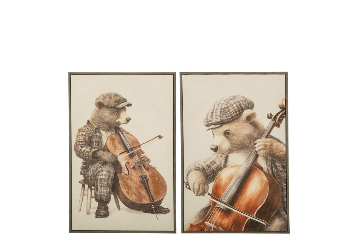 Print Bear + Instrument MDF Beige/Brown Assortment Of 2