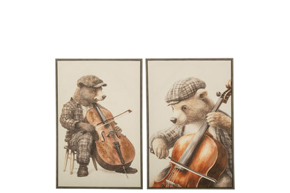 Print Bear + Instrument MDF Beige/Brown Assortment Of 2