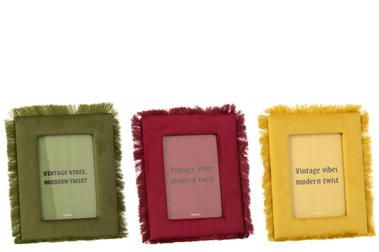 Fotokader franjes MDF meerkleurig assortiment van 3