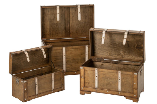 Set van 3 koffer antiek MDF bruin