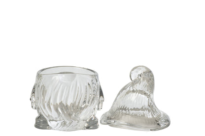 Jar Decorative Santa Claus Glass Transparent