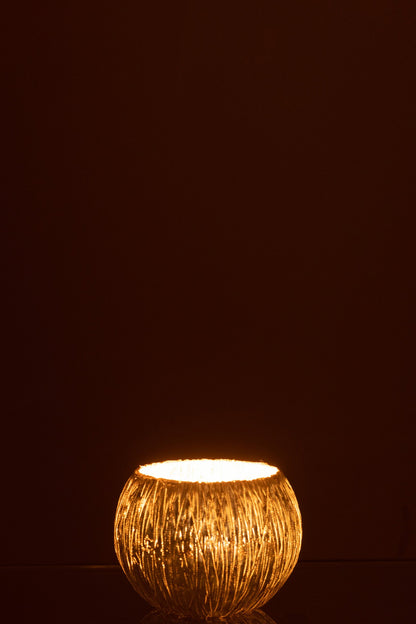 Theelichthouder Glas Zilver Extra Small