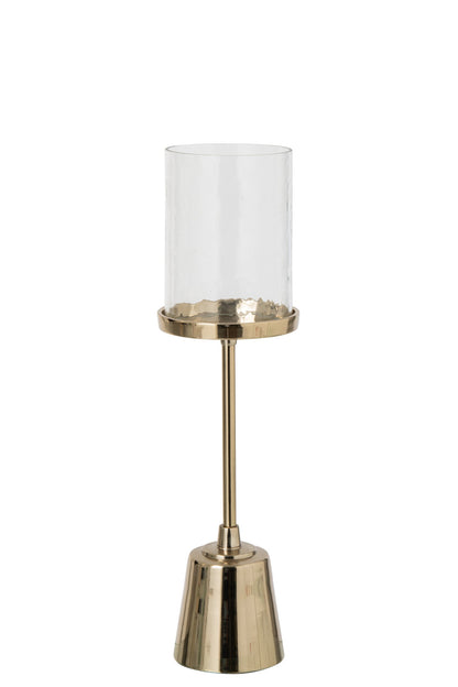 Kaarshouder Met Glas Aluminium Goud Small