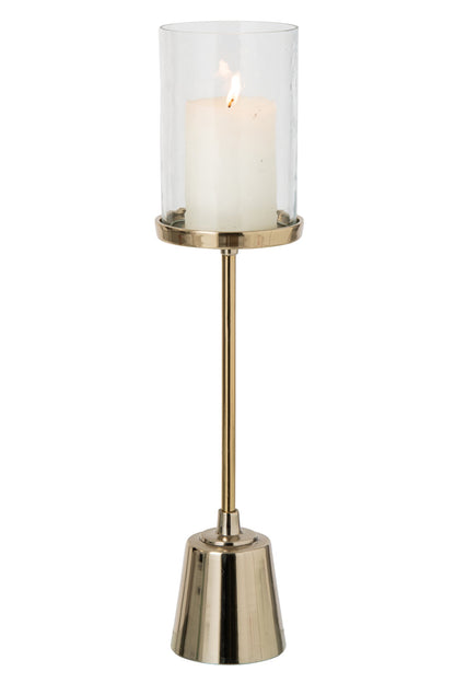 Kaarshouder Met Glas Aluminium Goud Large