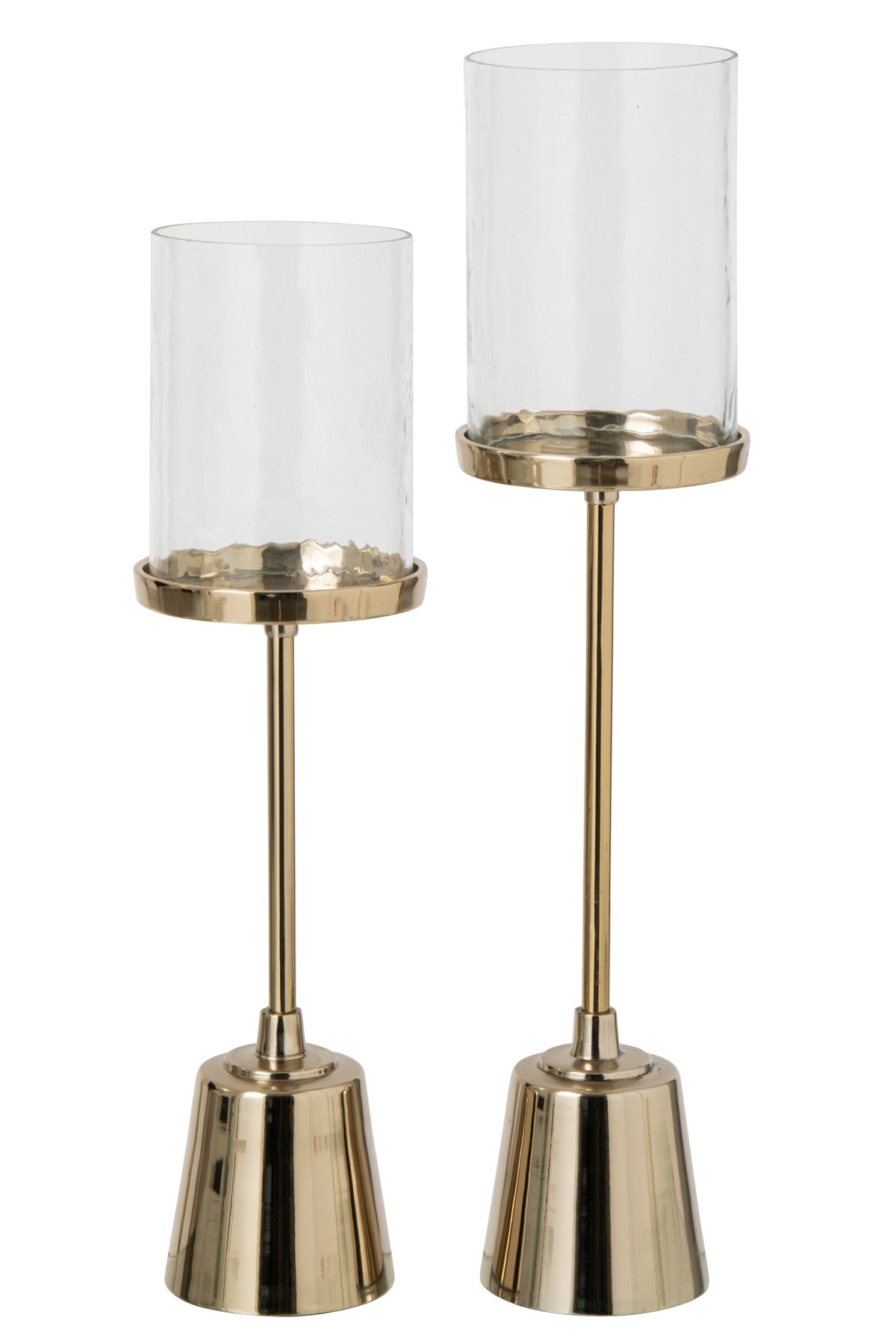 Kaarshouder Met Glas Aluminium Goud Large