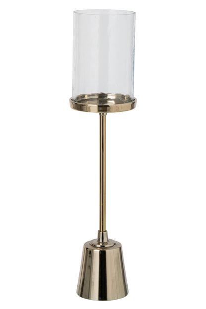 Kaarshouder Met Glas Aluminium Goud Large