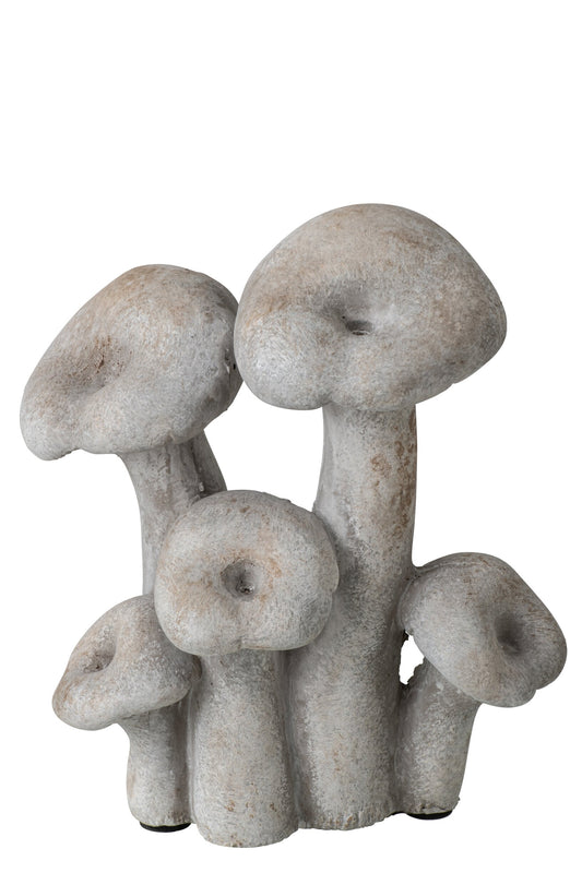 Bunch Of 5 Mushroom Cement Light Beige