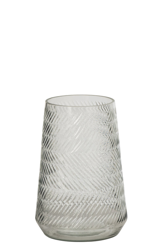 Vase Relief Glass Transparent Small