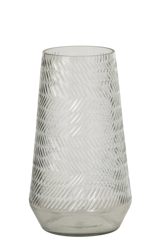 Vase Relief Glass Transparent Large