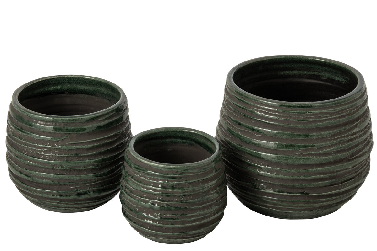 Flowerpot Ceramic Petrol Large