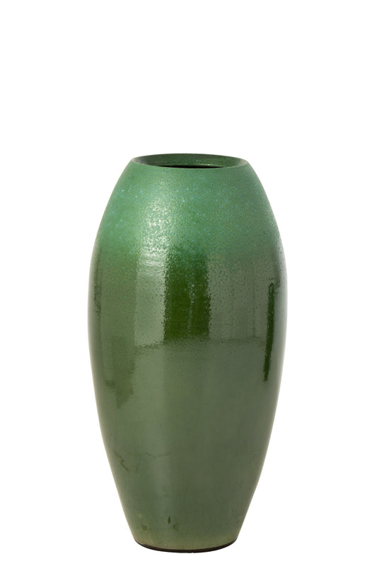 Floor Vase Ceramic Dark Green/Turquoise Medium