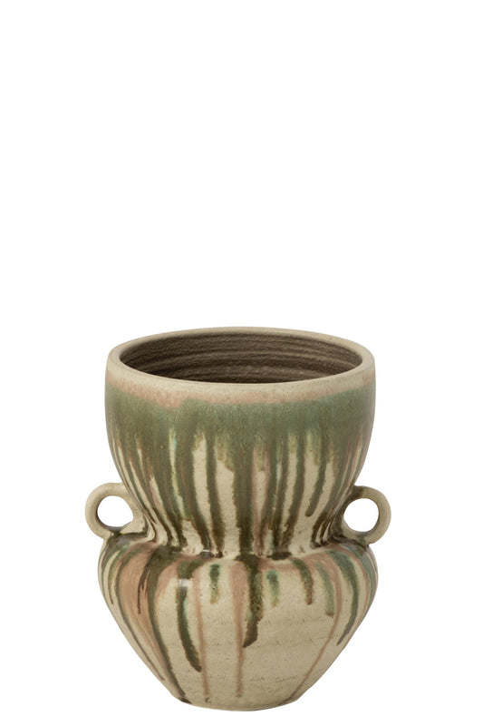 Vase Ceramic Olive/Light Beige