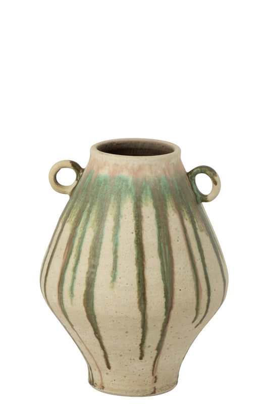 Vase Ceramic Olive/Light Beige Large