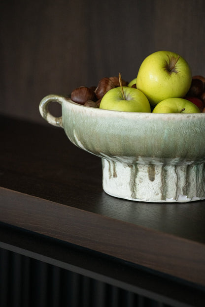 Decorative Tray Ceramic Olive/Light Beige