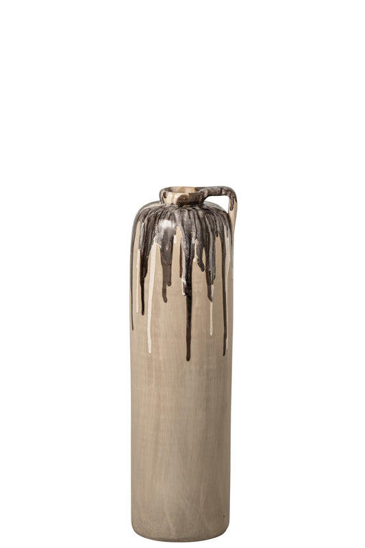 Vase Ceramic Beige/Brown Small